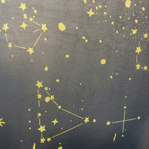 SOLD Black Sheer Gold Astrology Constellation Print Bell Sleeved Kimono Sz M - Picture 7 of 10